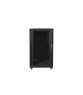 ARMARIO RACK LANBERG 22U 600X600 FLAT PACK PUERTA CRISTAL NEGRO