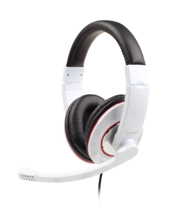 AURICULARES GEMBIRD MHS 001 GW BLANCO BRILLANTE MICROFONO ALAMBRICO 35MM