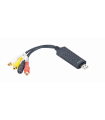 Capturadora de vídeo analógico USB Gembird UVG-002, entradas RCA, S-Video y euroconector, 720 x 576 a 25 fps (PAL), Windows