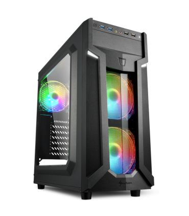 CAJA ATX SHARKOON VG6 W RGB 2XUSB30 RGB SIN FUENTE NEGRO