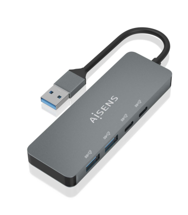 HUB AISENS USB 32 GEN2 10G A M 2xTIPO C H 2xUSB A H 15CM GRIS
