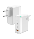 CARGADOR GAN AISENS 100W 2XUSB C PD30 QC40 QC50 1XUSB A QC30 BLANCO