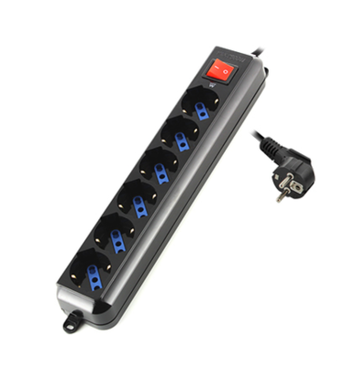 REGLETA EWENT 6 SALIDAS AC 15m NEGRO