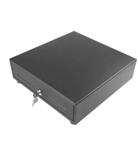 CAJON PORTAMONEDAS MUSTEK 410X415 MM 5 BILL 8 MON RJ12 MICROSWITCH NEGRO