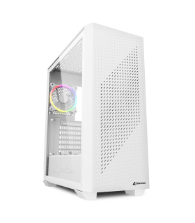 CAJA MIDI ATX SHARKOON VS9 RGB BLANCA 2 USB A 3XVENT 120MM S FUENTE BLANCO