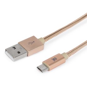 CABLE MAILLON PREMIUM MICRO USB 24 METAL DORADO 1M