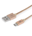 CABLE MAILLON PREMIUM MICRO USB 2.4 METAL DORADO 1M