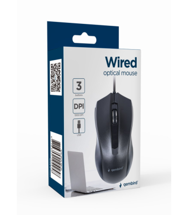RATON GEMBIRD MUS 3B 01 OPTICO 1000 DPI NEGRO USB