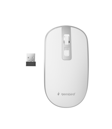 RATON GEMBIRD OPTICAL WHITE SILVER RF INALAMBRICO PILAS