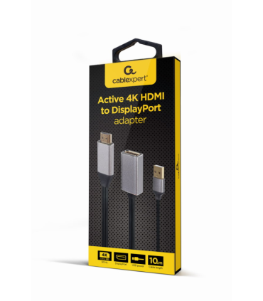 ADAPTADOR GEMBIRD ACTIVO 4K HDMI MACHO A DISPLAYPORT HEMBRA NEGRO