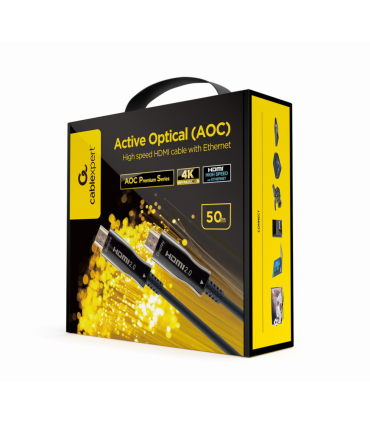CABLE HDMI GEMBIRD DE ALTA VELOCIDAD CON OPTICA ACTIVA AOC CON ETHERNET 50 M