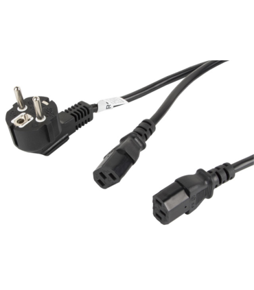 CABLE DE ALIMENTACION LANBERG SCHUKO CEE 7 7 A 2X IEC320 C13 2M