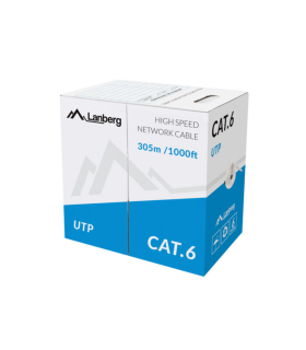 BOBINA CABLE RED LANBERG UTP RJ45 CAT6 SOLIDO CU AWG24 CPR 305M GRIS FLUKE