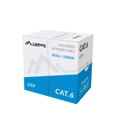 BOBINA CABLE RED LANBERG UTP RJ45 CAT6 SOLIDO CU AWG24 CPR 305M GRIS FLUKE