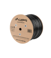 BOBINA CABLE RED LANBERG EXTERIOR UTP RJ45 CAT.6 SOLIDO CU AWG24 305M NEGRO FLU