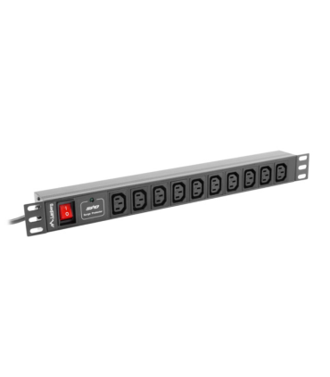 REGLETA LANBERG 1U 10A RACK 19 10X SOCKET NEGRO 2M