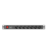 REGLETA LANBERG 1U 10A 7X SCHUKO RACK 19 2M NEGRO C14