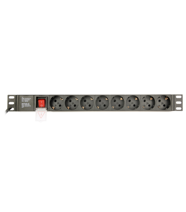 REGLETA RACK GEMBIRD 1U 16A 8 TOMAS NEGRO 3 M CON INTERRUPTOR