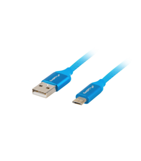 CABLE USB LANBERG 20 MACHO MICRO USB MACHO QUICK CHARGE 30 1M AZUL