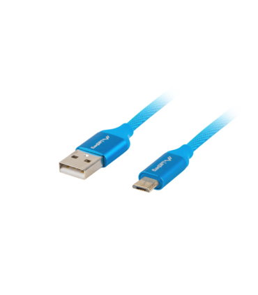 CABLE USB LANBERG 20 MACHO MICRO USB MACHO QUICK CHARGE 30 1M AZUL