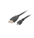 CABLE USB LANBERG 20 MACHO MICRO USB MACHO 1M NEGRO