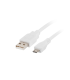 CABLE USB LANBERG 20 MACHO MICRO USB MACHO 18M BLANCO