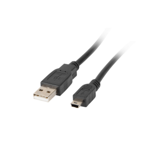 CABLE USB LANBERG 20 MACHO MINI USB MACHO FERRITA 18M NEGRO