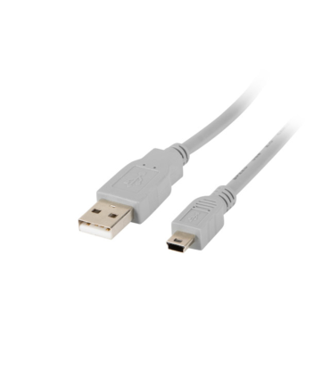 CABLE USB LANBERG 20 MACHO MINI USB MACHO 18M GRIS
