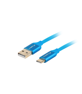 CABLE USB LANBERG 20 MACHO USB C MACHO QUICK CHARGE 30 1M AZUL