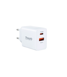CARGADOR PARED TOOQ USB C PD 20W USB A QC 18W BLANCO