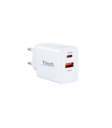 CARGADOR PARED TOOQ USB C PD 20W USB A QC 18W BLANCO