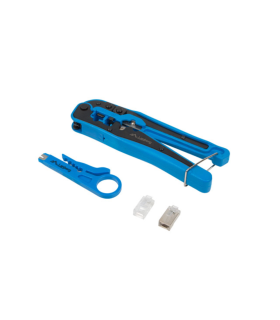 KIT LANBERG NETWORK CON CRIMPADORA Y STRIPPING CONECTORES RJ45