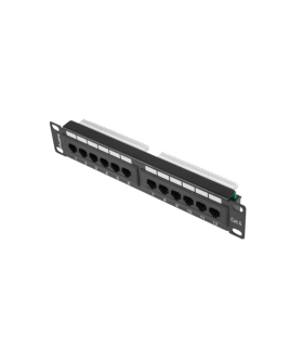PATCH PANEL LANBERG 12 PUERTOS 1U 10 CAT6 NEGRO