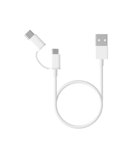 CABLE XIAOMI MI 2 IN 1 MICRO USB C BLANCO 1M