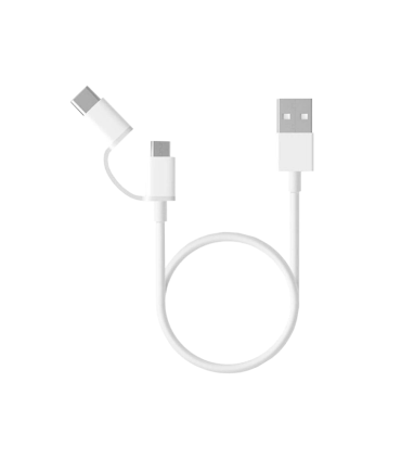 CABLE XIAOMI MI 2 IN 1 MICRO USB C BLANCO 30CM
