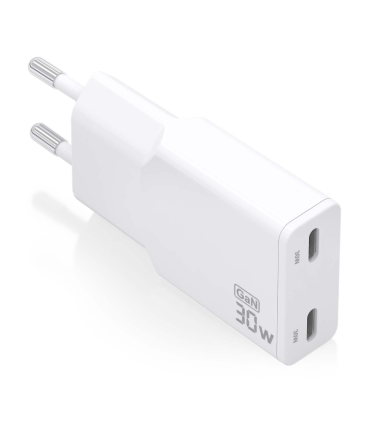 CARGADOR AISENS GAN ULTRA DELGADO 30W 2XUSB C PD30 QC40 BLANCO