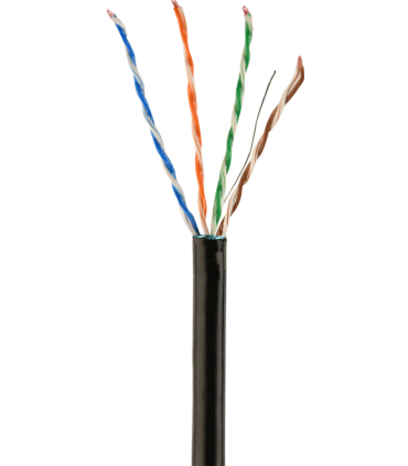 CABLE RED EXTERIOR GEMBIRD CAT 5E FTP COBRE SOLIDO AWG24 CON GEL NEGRO 305M