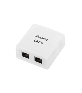 ROSETA DE SUPERFICIE LANBERG CAT6 UTP 2X TOMA RJ45 BLANCO