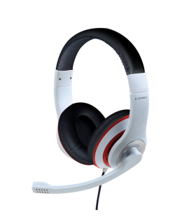 AURICULARES GEMBIRD MHS 03 WTRDBK BLANCO NEGRO ROJO MICROFONO ALAMBRICO JACK