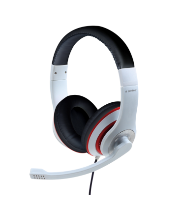 AURICULARES GEMBIRD MHS 03 WTRDBK BLANCO NEGRO ROJO MICROFONO ALAMBRICO JACK