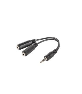 ADAPTADOR LANBERG JACK STEREO MACHO A JACK STEREO HEMBRA X2 10 CM NEGRO