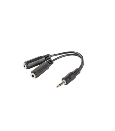 ADAPTADOR LANBERG JACK STEREO MACHO A JACK STEREO HEMBRA X2 10 CM NEGRO