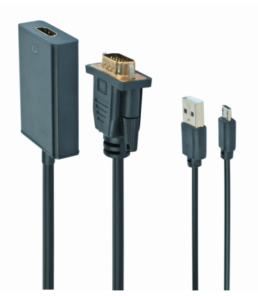 CABLE ADAPTADOR GEMBIRD VGA MACHO A HDMI HEMBRA 015M CON AUDIO 35MM