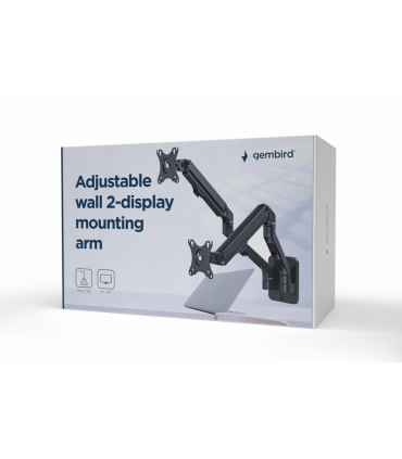 AJUSTABLE WALL DISPLAY MOUNTING ARM UP TO 27 7 KG GEMBIRD