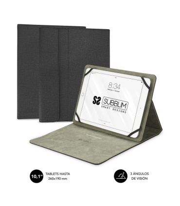 FUNDA TABLET SUBBLIM CLEVER STAND TABLET CASE 101 BLACK