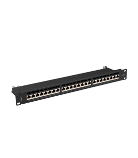 PATCH PANEL LANBERG 24 PUERTOS 1U 19 CAT7 FTP NEGRO