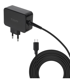 CARGADOR TOOQ PORTATIL GAN USB C PD 45W NEGRO