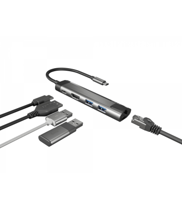 ADAPTADOR 5 IN 1 USB C NATEC FOWLER GO 2X USB 30 HUB HDMI 4K USB C PD