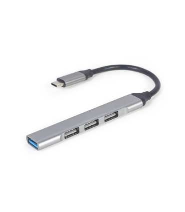 CONCENTRADOR GEMBIRD USB TIPO C 4P USB3 X 1 PUERTO USB2 X 3 PUERTOS SILVER