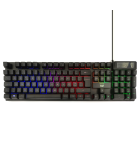 TECLADO GAMING EWENT PT USB RETROILUMINADO MEMBRANA NEGRO